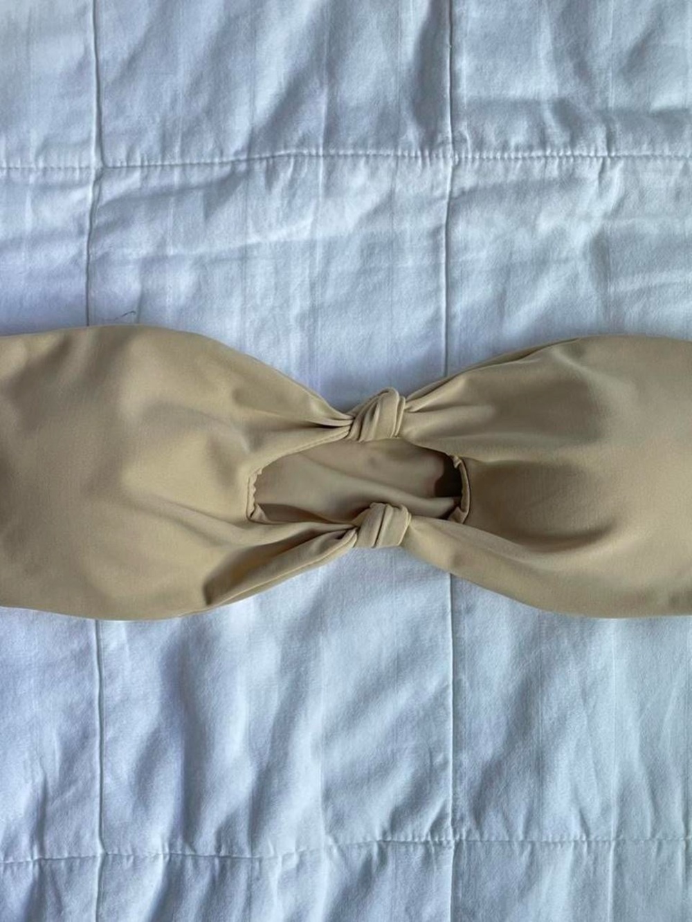 Strapless Tan Bandeau Bikini Top - S